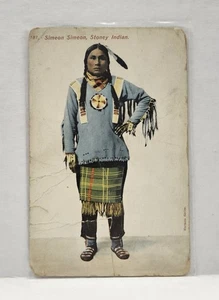 Indianer Indianer Simeon Simeon Stoney Indianer Vintage Postkarte nicht verschickt - Bild 1 von 3