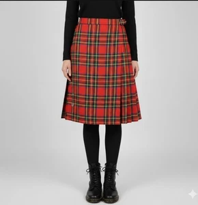 Vintage 70s Handmade Royal Stewart Tartan Kilt Skirt Wool Punk Academia Heritage - Bild 1 von 12