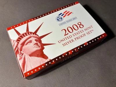 2008 US Mint Silver Proof Set – 14 Coins – Unopened Box - Image 1 of 4