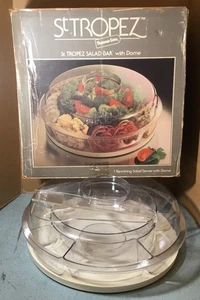 Vintage Thermo-Serv St. Tropez Lazy Susan Salatbar mit klarem Kuppeldeckel - Bild 1 von 14