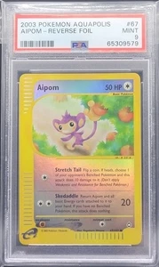 PSA 9 MINT Aipom 67/147 Aquapolis 2003 Reverse Holo Pokemon Pop 19 - Picture 1 of 1