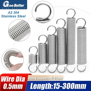 Wire Dia 0.5mm Expansion Springs Hook Tension Expanding Extending 15-300mm long - Picture 1 of 12