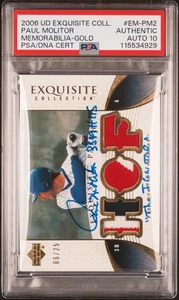 2006 Upper Deck Exquisite Paul Molitor #EM-PM2 Gold 06/25 PSA A Auto 10 - Picture 1 of 2