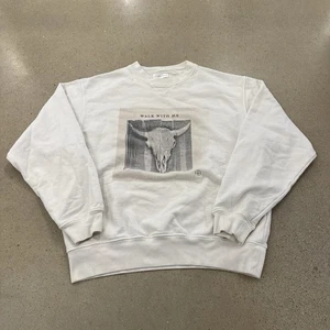Anine Bing Ramona Walk With Me Sweatshirt Ivory Baumwolle Größe M - Bild 1 von 6