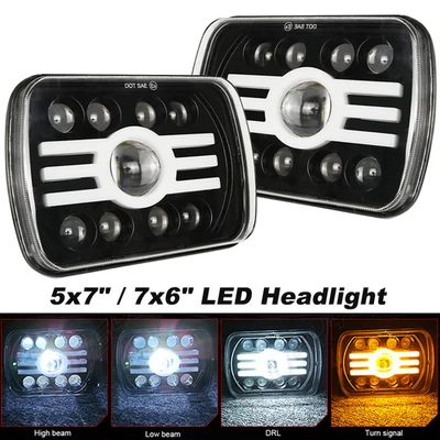 Faros LED de haz alto bajo de 5x7" 7x6" para Nissan Pulsar NX 1983-1990 2 piezas Foto 1 de 4