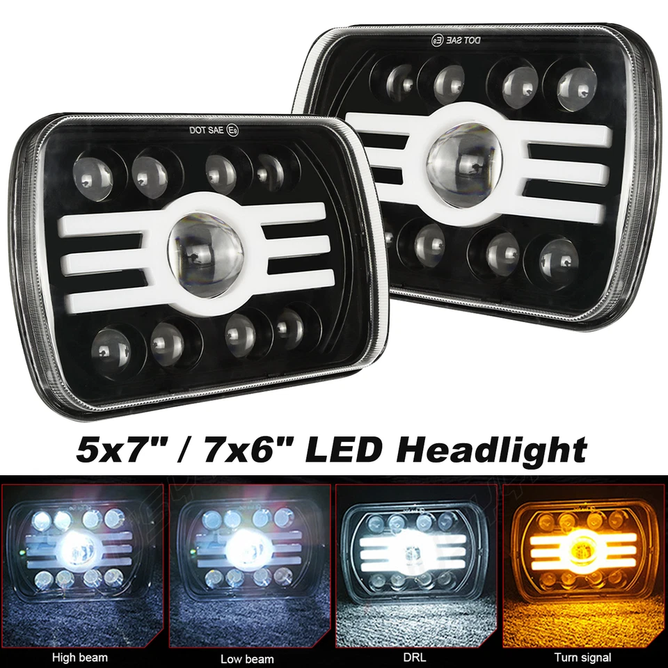 Faros LED de haz alto bajo de 5x7" 7x6" para Nissan Pulsar NX 1983-1990 2 piezas Foto 1 de 4