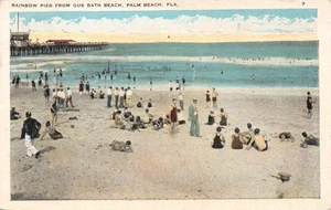 Cartolina Palm Beach FL Rainbow Pier da Gus Bath Beach - Foto 1 di 2