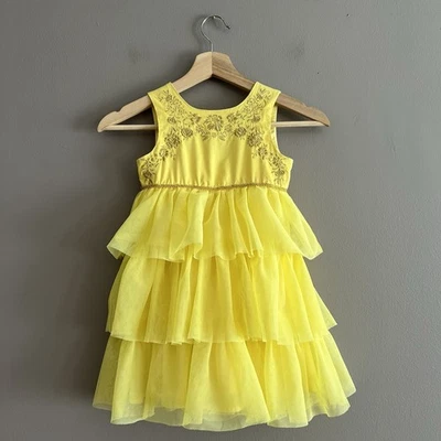 Disney Store Beauty and the Beast Belle Dress Yellow Gold Princess Girl 4T - Image 1 of 4
