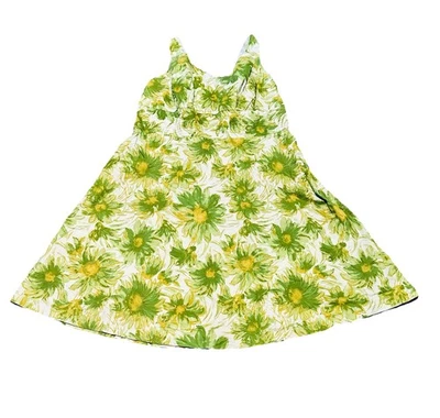 Karin Stevens Women’s White & Green Cotton Floral Dress Sleeveless Size 18W - Image 1 of 4