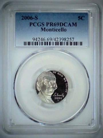 2006-S 5C Jefferson Nickel Monticello PCGS PR69DCAM  23stt0308 Cover