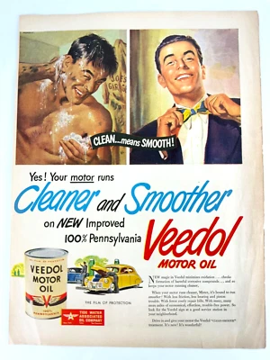 Vintage 1940's Veedol Motor Oil 14x10 Print Advertisement "100% Pennsylvania" - Image 1 of 4