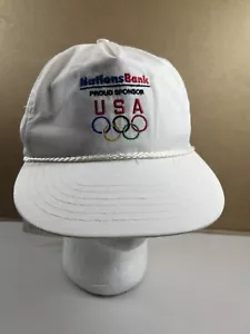 Nations Bank 1992 Summer Olympics Barcelona Sponsor Strap Adjustable White - Picture 1 of 6