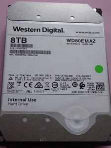 Western Digital WD80EMAZ-00WJTA0 06 NOV 2019 P/N: 2W10227 8TB - Bild 1 von 2