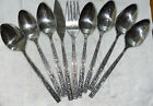 Miracle Maid West Bend Oneida Floral Stainless Steel Flatware 9  Piece Lot