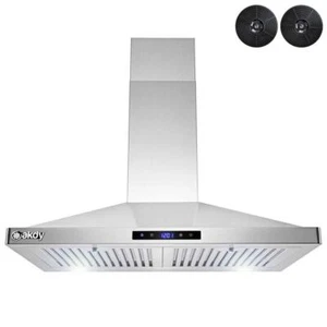 AKDY Wall Mount Range Hoods 30" Convertible Stainless Steel W/LEDs Touch Control - Picture 1 of 7