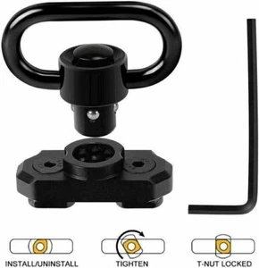 M-LOK Heavy Duty QD Sling Mount Swivel With Quick Detach Push Button Interface - Picture 1 of 9