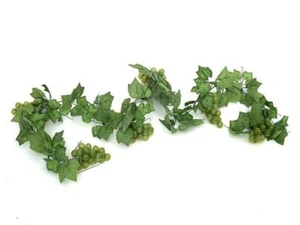 Vid de uva verde guirnalda de seda artificial + fruta 180 cm - Imagen 1 de 2