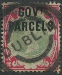 GB QV Govt colis 1/- vert et carmin SG072 (L30) bon chat d'occasion 250 £ - Photo 1/2