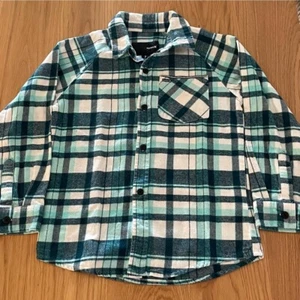 Hurley Boys Flannel Button Up Shirt Plaid Long sleeve Skater One Pocket Size 7 - Picture 1 of 7