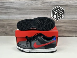 **NEW** Nike Dunk Low GS | Black Grey Red Blue | Multiple Sizes | FV0373 001 | - Picture 1 of 11