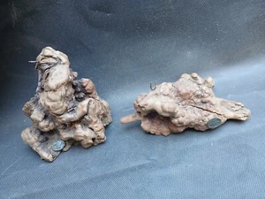 2 Vintage John Perry Tier Skulptur Sockel Wurzelholz Treibholz Ständer Ist-Zustand - Bild 1 von 20