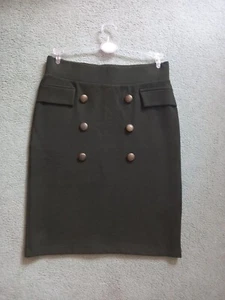 Miss Selfridge dark green military bodycon skirt size 6 - Picture 1 of 4