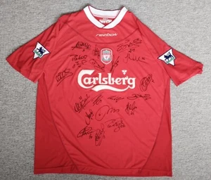 EMILE HESKEY (NO 8) LIVERPOOL HOME SHIRT (02/03) AUTOGRAPHED WITH 19 SIGNATURES. - Picture 1 of 2