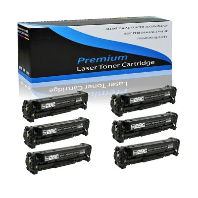 6PK Black CB540A 125A Toner for HP Color Laserjet MFP CM1312nfi CP1215 CP1515n - Image 1 of 4
