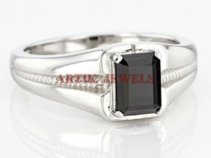 Natural Black Onyx Gemstone with 925 Sterling Silver Ring for Men's #2861 - Picture 1 of 4
