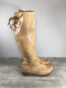 Womens BED STU 7391 Benchmade Distressed Leather Riding Back Lace Up Boots 7.5 - Picture 1 of 10