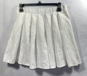 Shein Pleated Skirt White Mini Size 6 Womens Tennis Style Zip Side - Picture 1 of 8