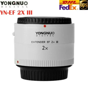 UK Yongnuo YN-2.0X III 2x Teleconverter Extender Auto Focus Lens fr Canon EOS EF - Picture 1 of 8
