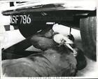 1961 Media Photo Joey the pigeon and owner E Soobie at Scotland workshop