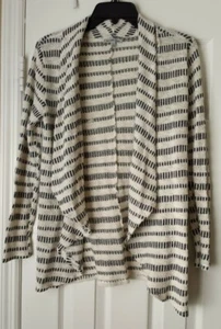 Charlotte Russe Ladies Cardigan-Size XL-Long Sleeves-Black/White - Picture 1 of 3