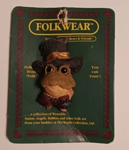Boyds Bears FolkWear Lapel Pin brooch #26412 Frog Wearing Top Hat - Picture 1 of 2