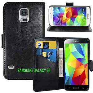 WALLET CARD SLOT stand GEL CASE FOR SAMSUNG GALAXY S5 UK fast FREE DISPATCH - Picture 1 of 16