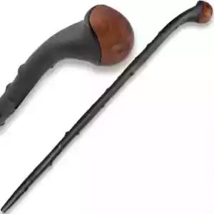 Black Hardwood Walking Cane 36' Foldable Irish Shillelagh Style Stick Cane - Picture 1 of 5