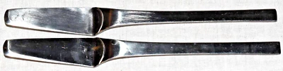2 Oxford Hall Zeus Glossy Stainless Steel Blunt Solid Dinner Knives 6 3/4" - Image 1 of 2