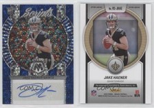 2023 Panini Mosaic Scripts No Huddle Blue Prizm Jake Haener Rookie Auto RC