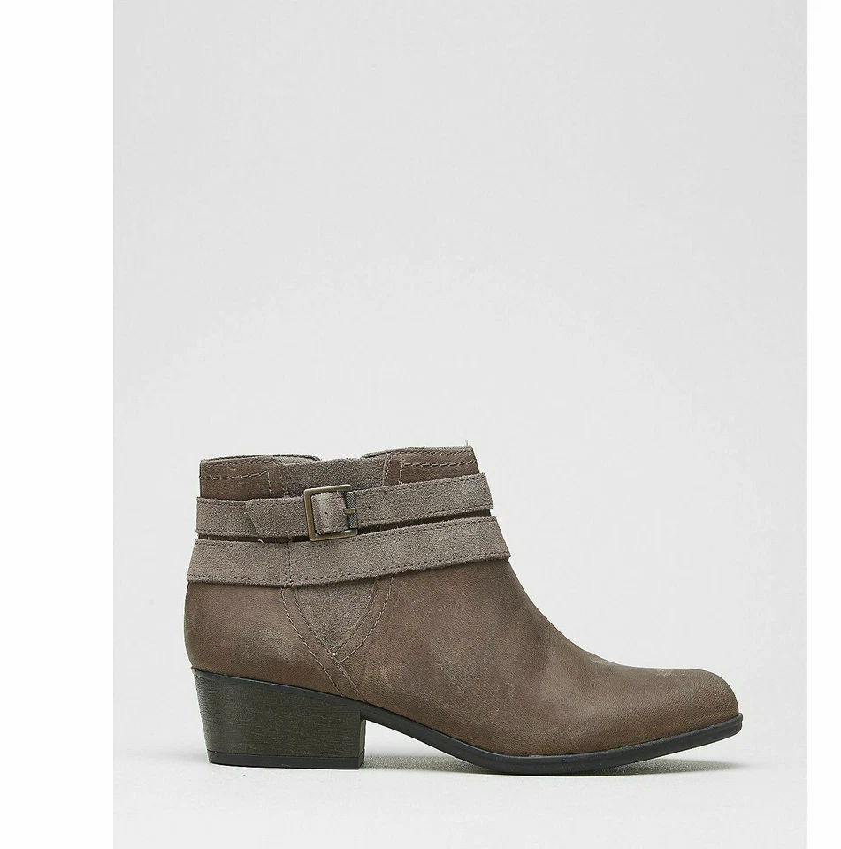 Clarks Clarks Adreena Show Ankle Bootie Leather Gypsy Dark Taupe Cowboy Sz 7 M