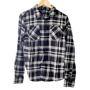 Urban Pipeline Boy's XL Black and White Plaid Flannel Button Front Shirt - Picture 1 of 1