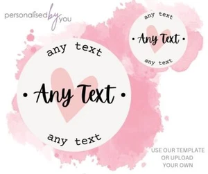 PERSONALISED CUSTOM ROUND PRINTED STICKERS LABELS WEDDING BIRTHDAY - Picture 1 of 2