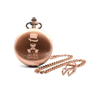 Taschenuhr graviert Kupfer Uhr personalisiert zur Kommunion Taschenuhr AURUM - Bild 1 von 10