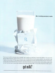 GOT MILK? AD 2002 RX ~ MILK A REFRESHING PRESCRIPTION FOR HEALTH - Picture 1 of 1
