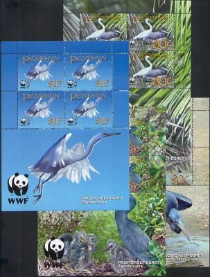 Penrhyn Is. 2008 WWF/Reef Egret/Birds/Nature/Conservation 4 x 4v shtlts (b6548k) - Image 1 of 3