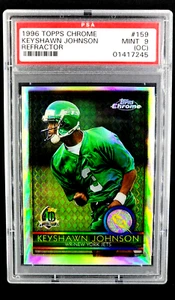 1996 Topps Chrome Refractor #159 Keyshawn Johnson RC Rookie PSA 9 (OC) Mint - Picture 1 of 11