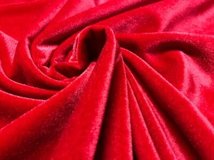 Tela de terciopelo ROJO Decoración Suave Fuerte Terciopelo Material de tapicería -165 cm de ancho - Imagen 1 de 4