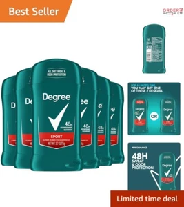 Men's Antiperspirant Stick 2.7oz Pack of 6 All-Day Odor Protection Sport Use - Picture 1 of 11