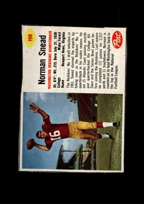 1962 Post Cereal Set-Break #198 Norm Snead VG-VGEX (crease) *GMCARDS* - Image 1 of 2