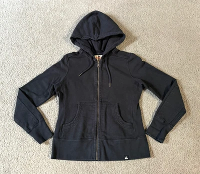 American Giant Women's Black Zip Front Heavyweight Hooded Sweatshirt - Small - Image 1 of 4